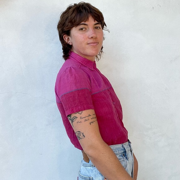 Pink Color Block button up - Picture 5 of 7